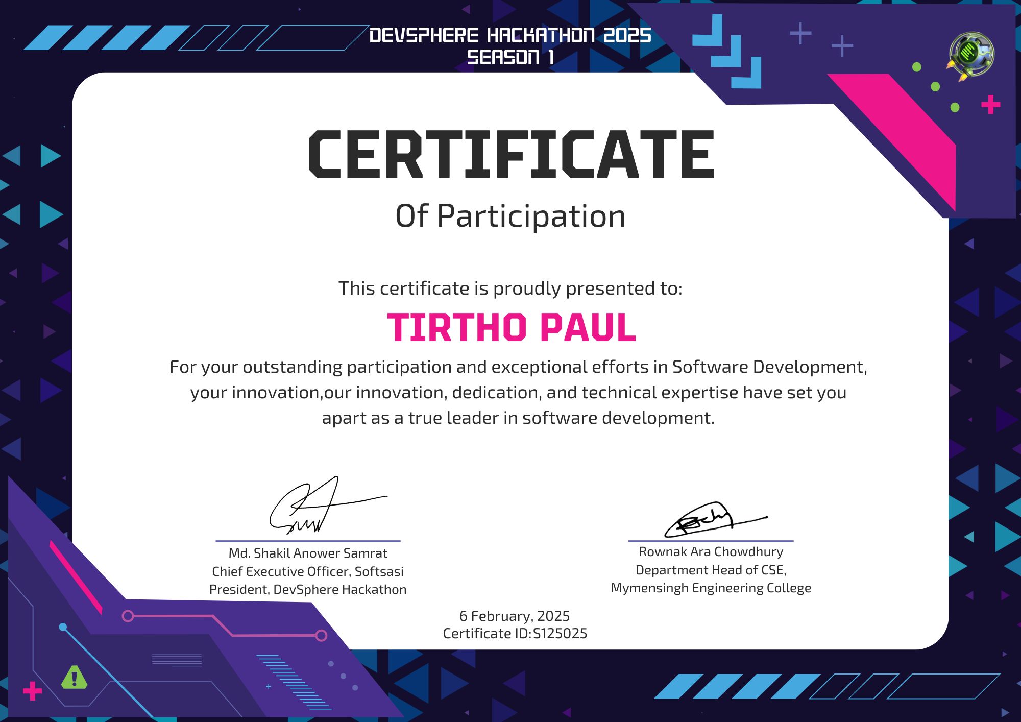 Verified Certificate S125025
